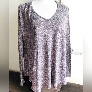 Old Navy Long Sleeve Heathered V-Neck Knit Top - XL